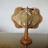Scandinavian wire and wood lamp from the 60s and 70s