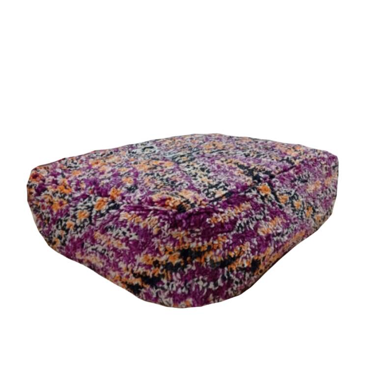 Handmade Berber pouf in wool 60 X 60 X 20 CM