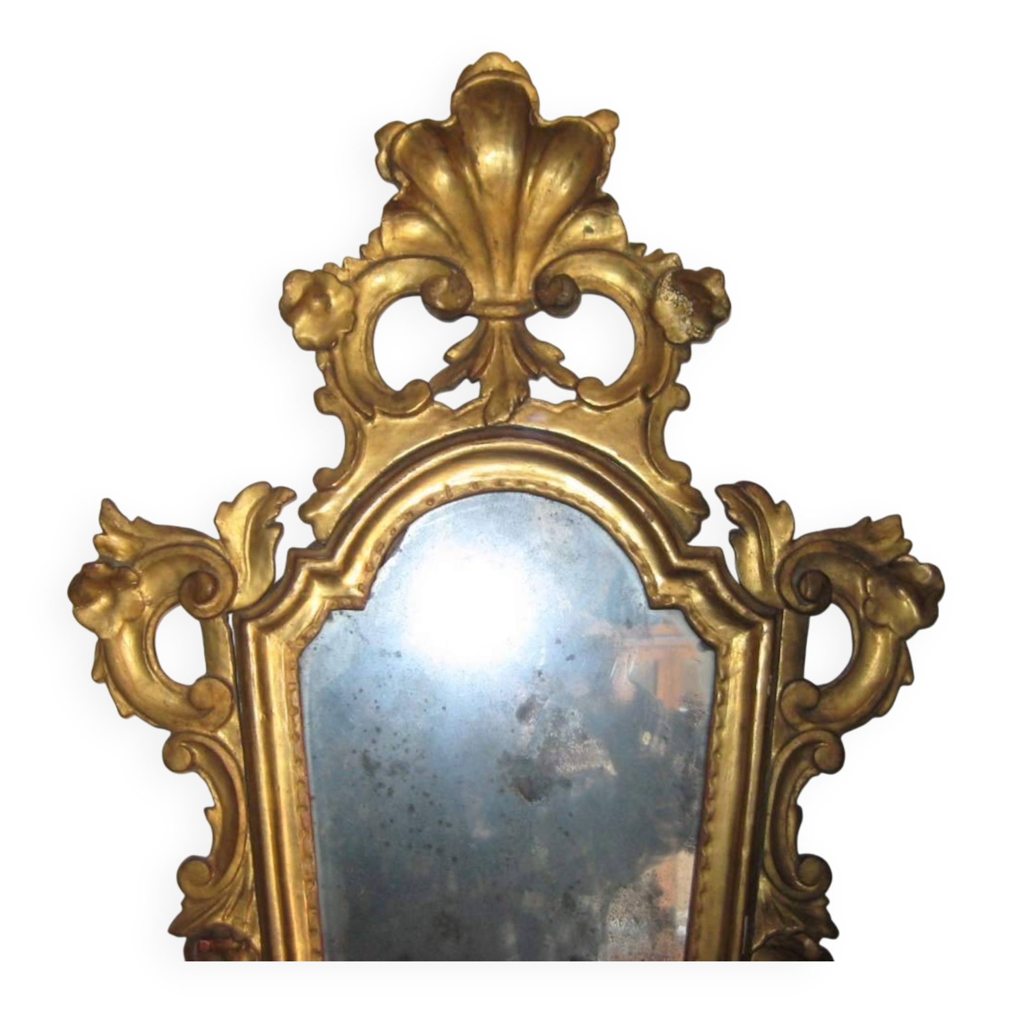 Louis XV style wall mirror in gilded wood, 19th century