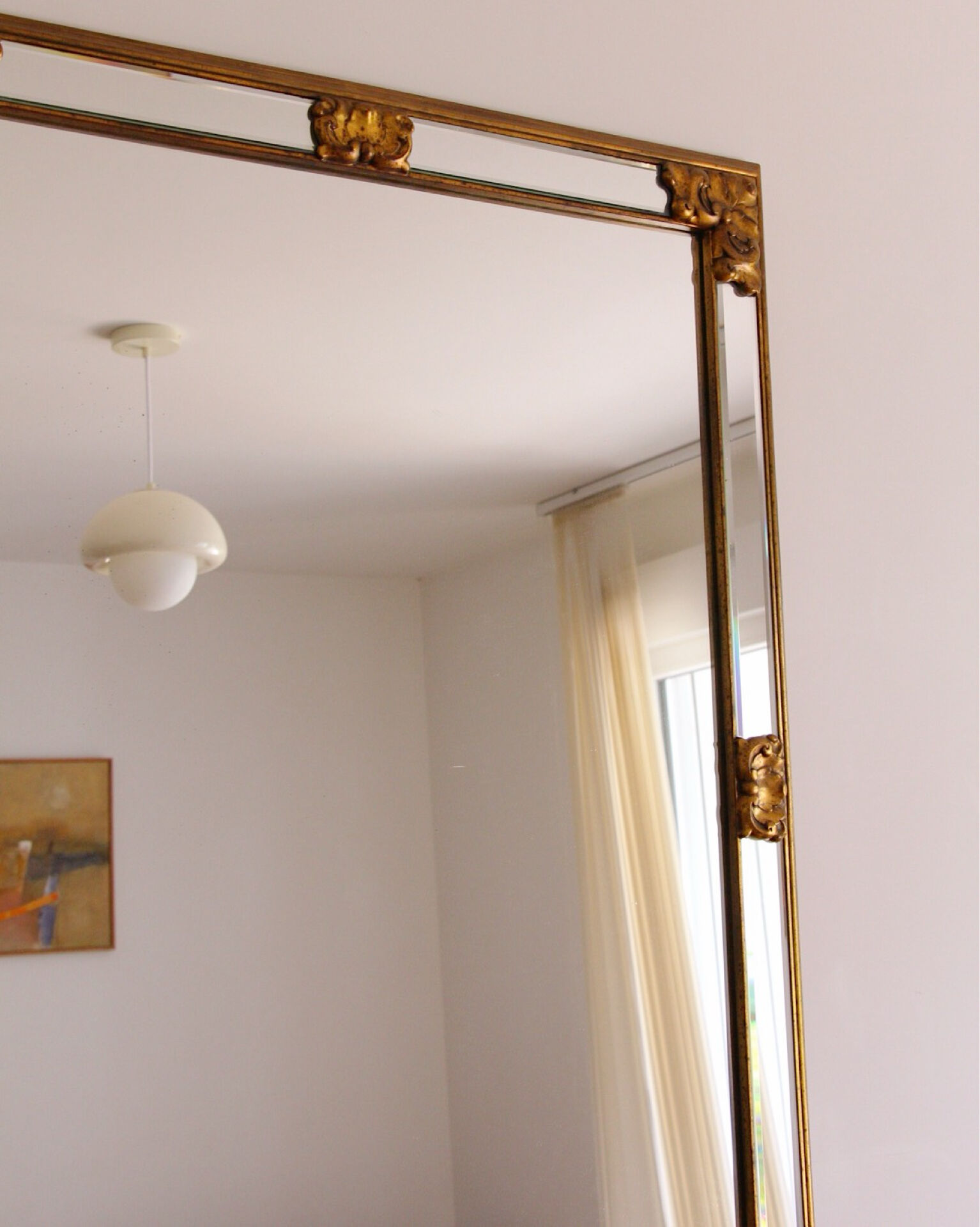 Large golden mirror Deknudt vintage 1970s