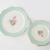 Dessert set with 6 plates and pie dish