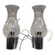 Set of 2 Italian chrome tulip glass wall lights from the 70s