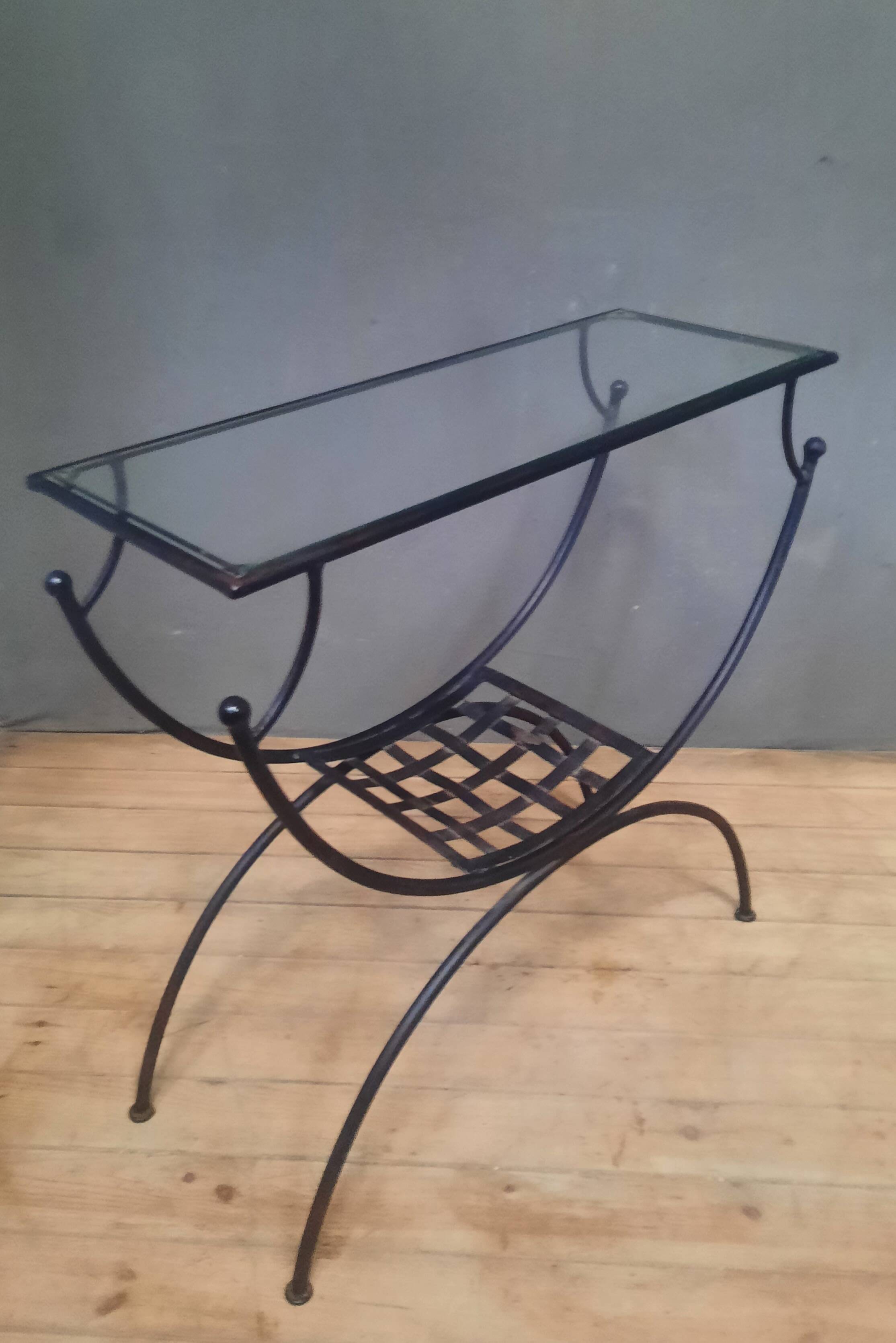 Metal and glass console