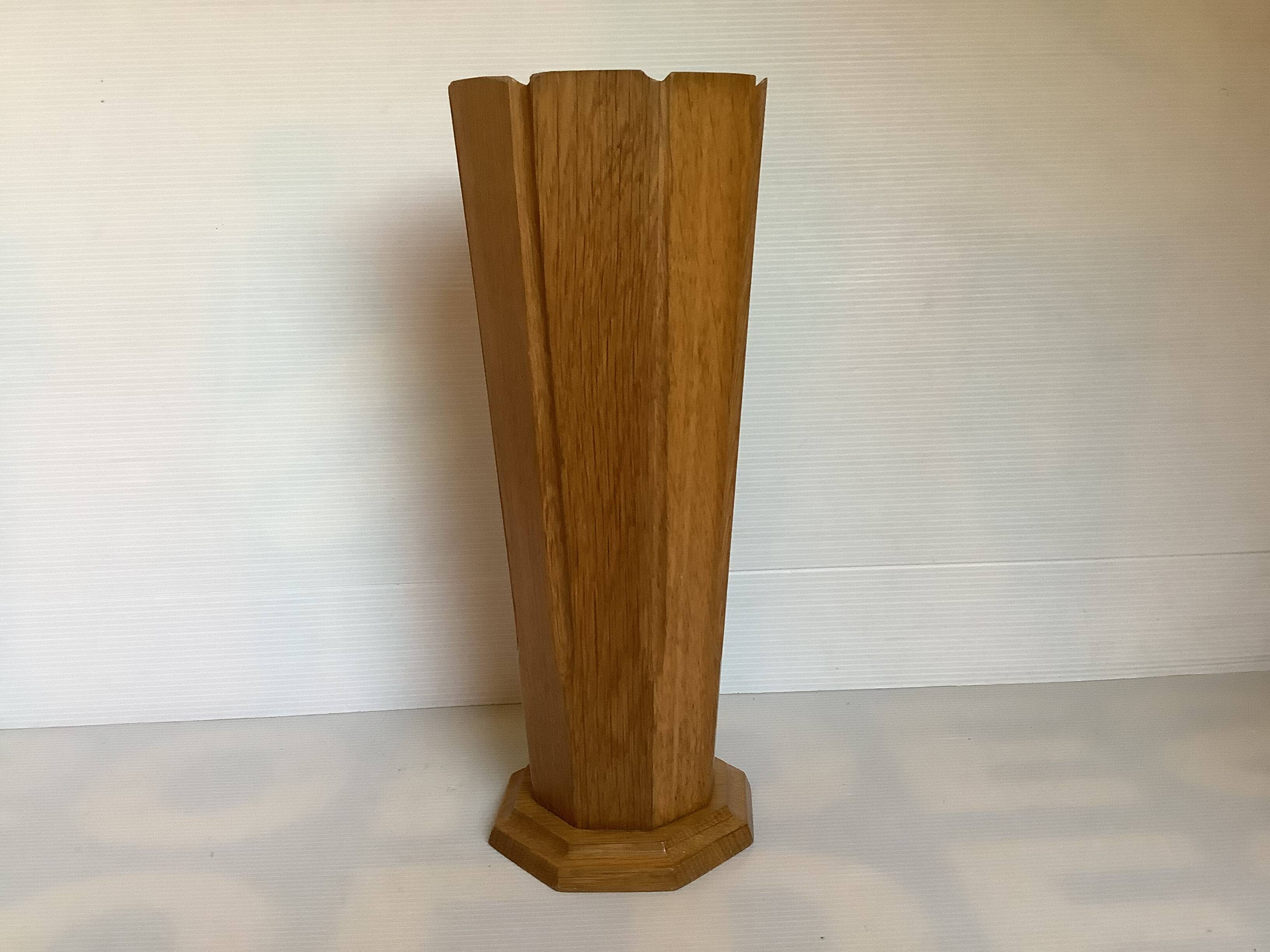 Large octagonal wooden vase