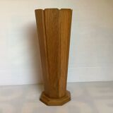 Large octagonal wooden vase