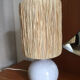 Ceramic table lamp and rafia
