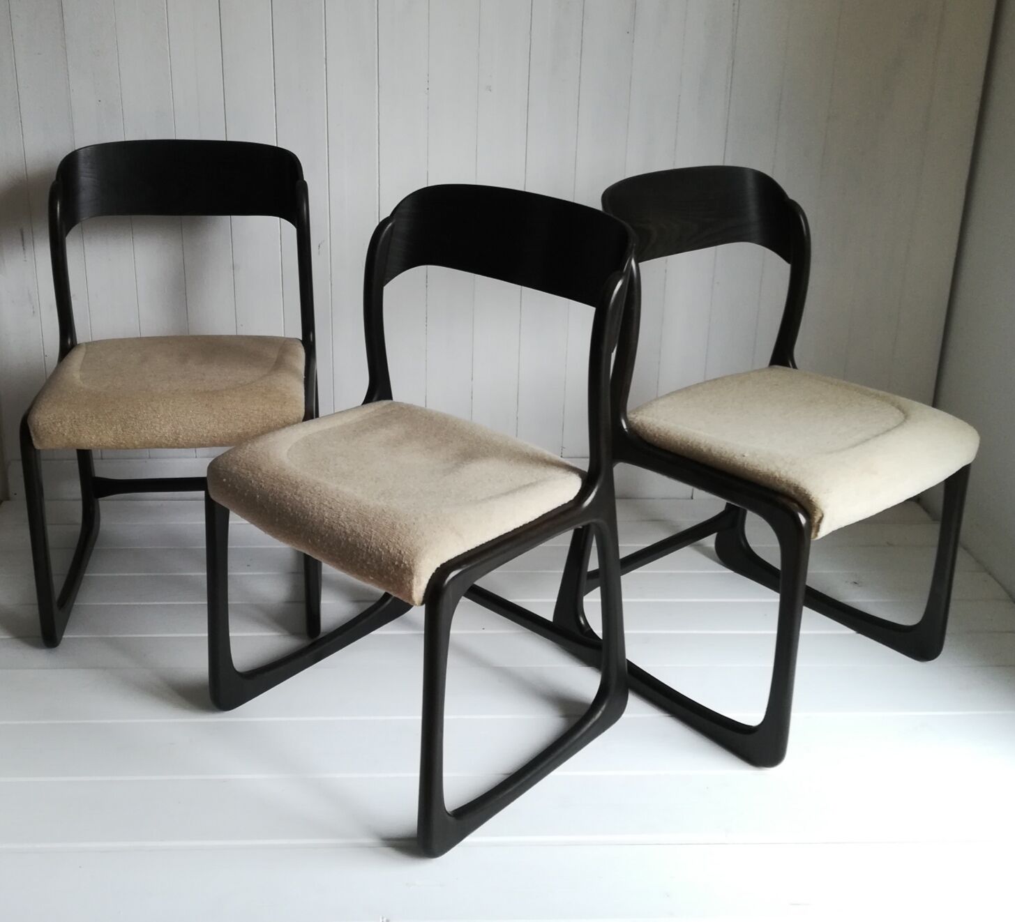 Lot de 3 chaises traîneau