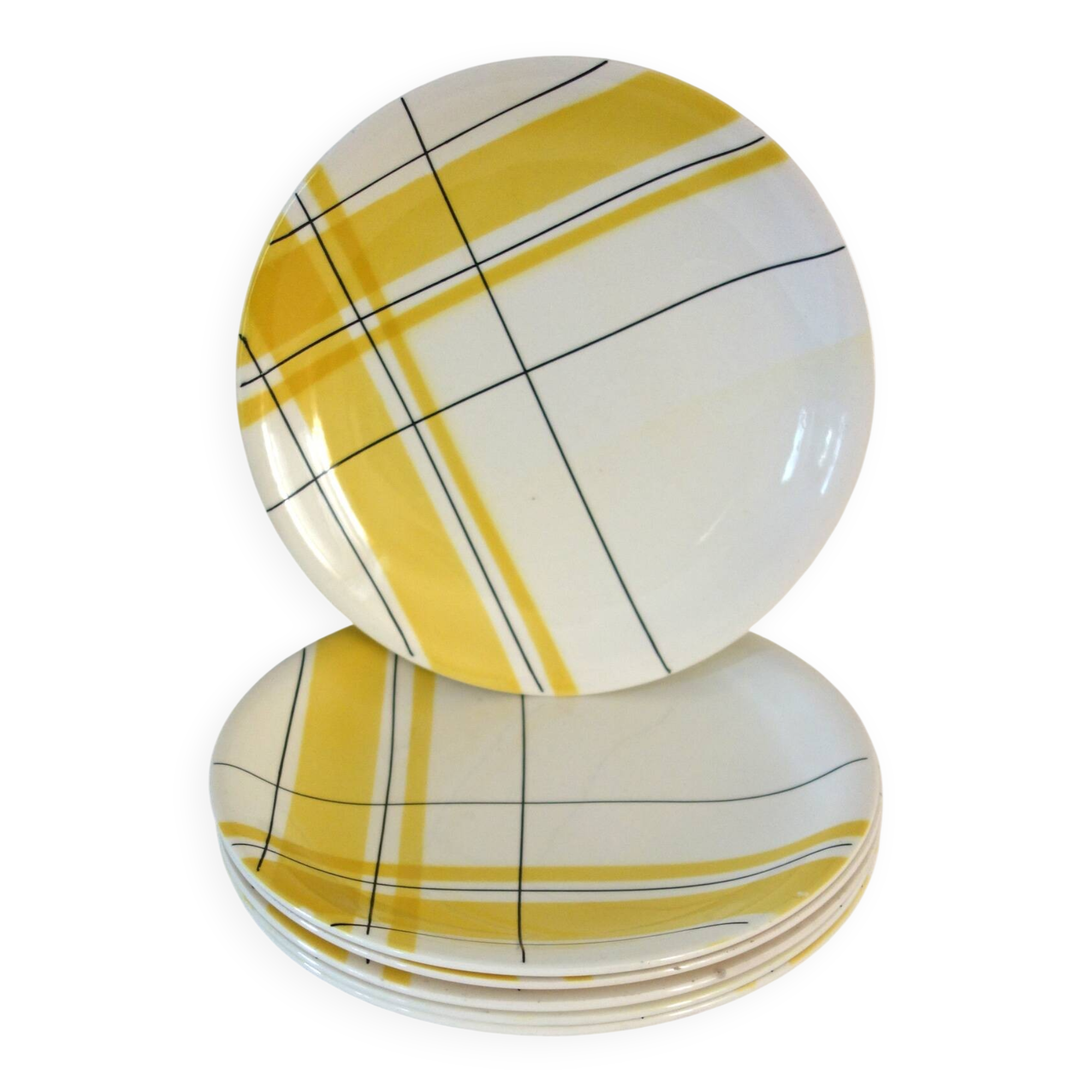 6 Salins flat plates, vintage Montreal model