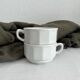 2 white porcelain cups Apilco vintage Parisian bistro