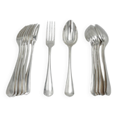 Christofle Japanese, 6 table settings, 12 pieces in silver-plated metal.