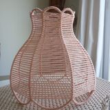Abat-jour tressé en coton rosé