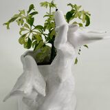 Vintage white porcelain dove planter