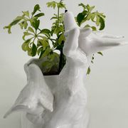Vintage white porcelain dove planter