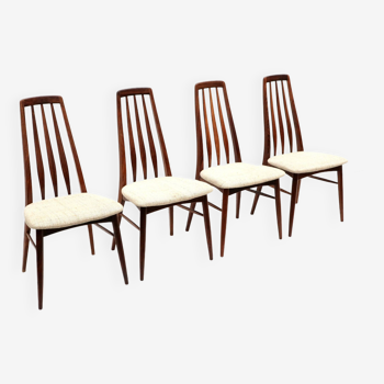 Set of 4 vintage Danish design dining room chairs 'Eva' by Niels Koefoed for Koefoeds Hornsle