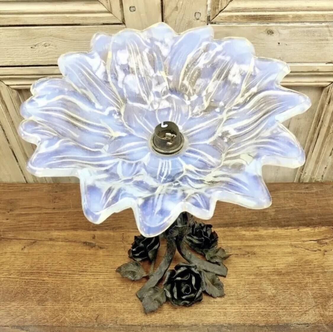 Art Deco Opalescent glass lamp R Frontisi Ezan 1930
