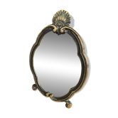 Antique mirror louis xv shell shape rococo bronze #