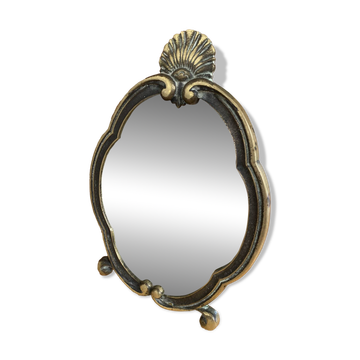 Miroir ancien style louis xv forme coquille st jacques rococo bronze #