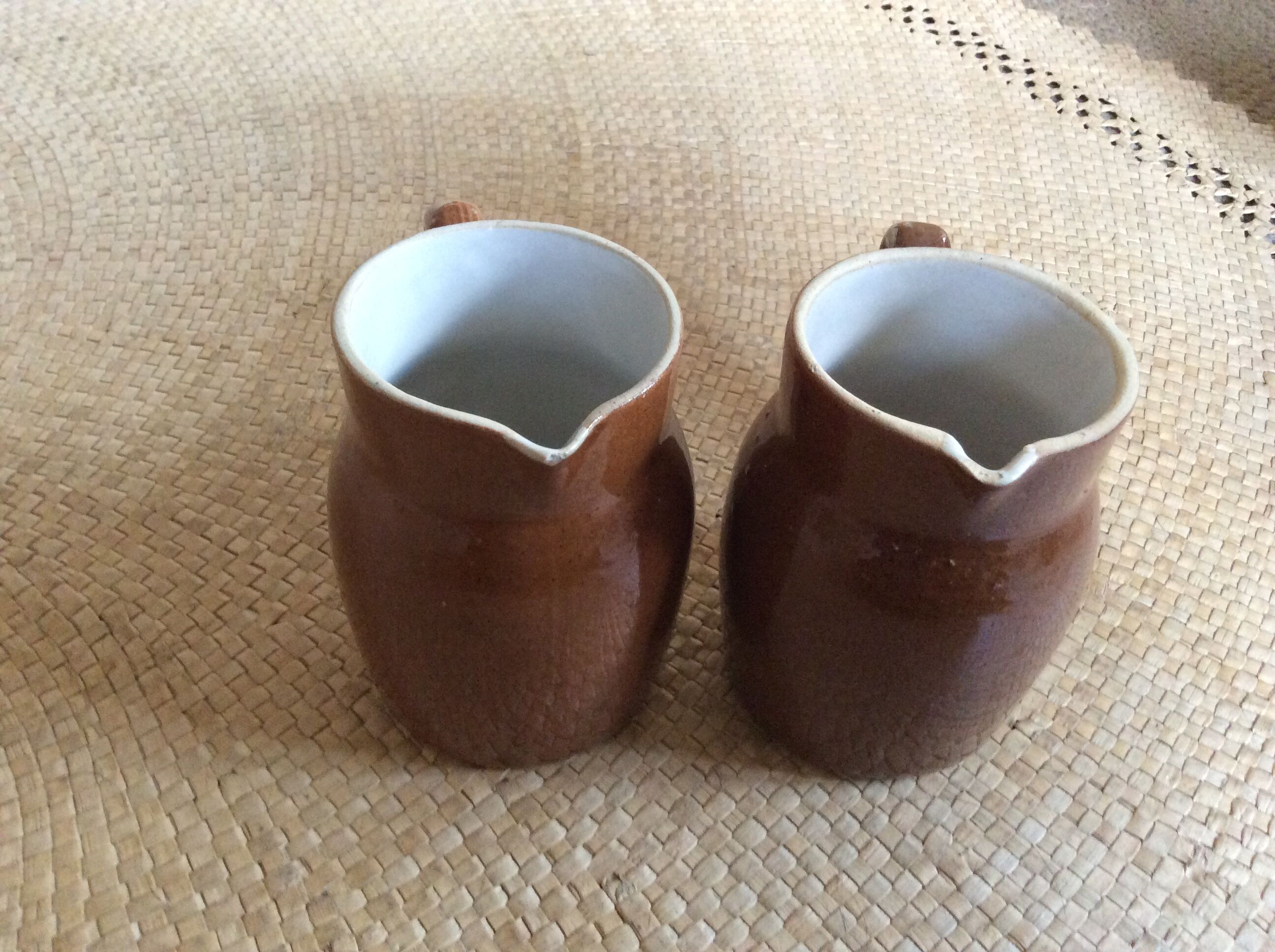 Série de 2 pots en grès