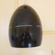 Space age style pendant lamp in openwork black metal