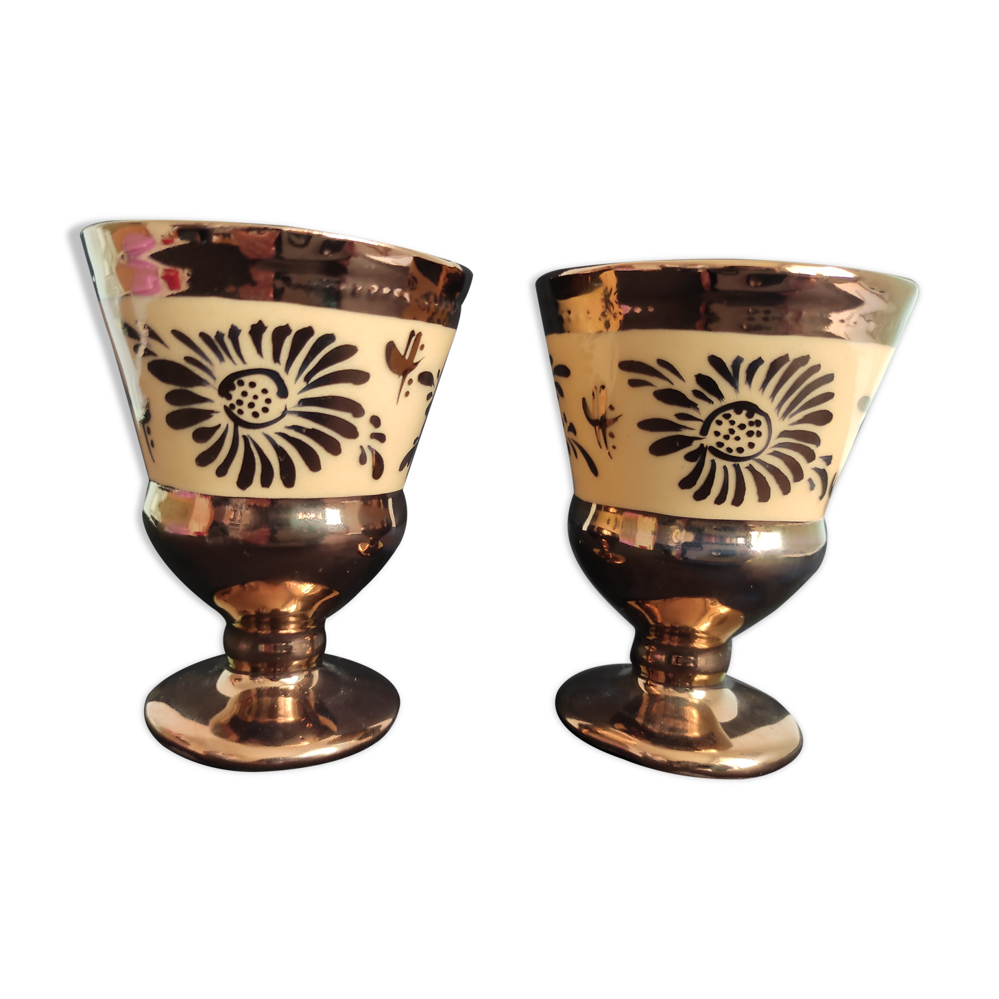 Pair of small Jersey earthenware vases