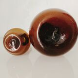 Murano, set de deux vases en verre soufflé brun