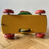 Vintage wooden pull toy - Mushroom - 1960s