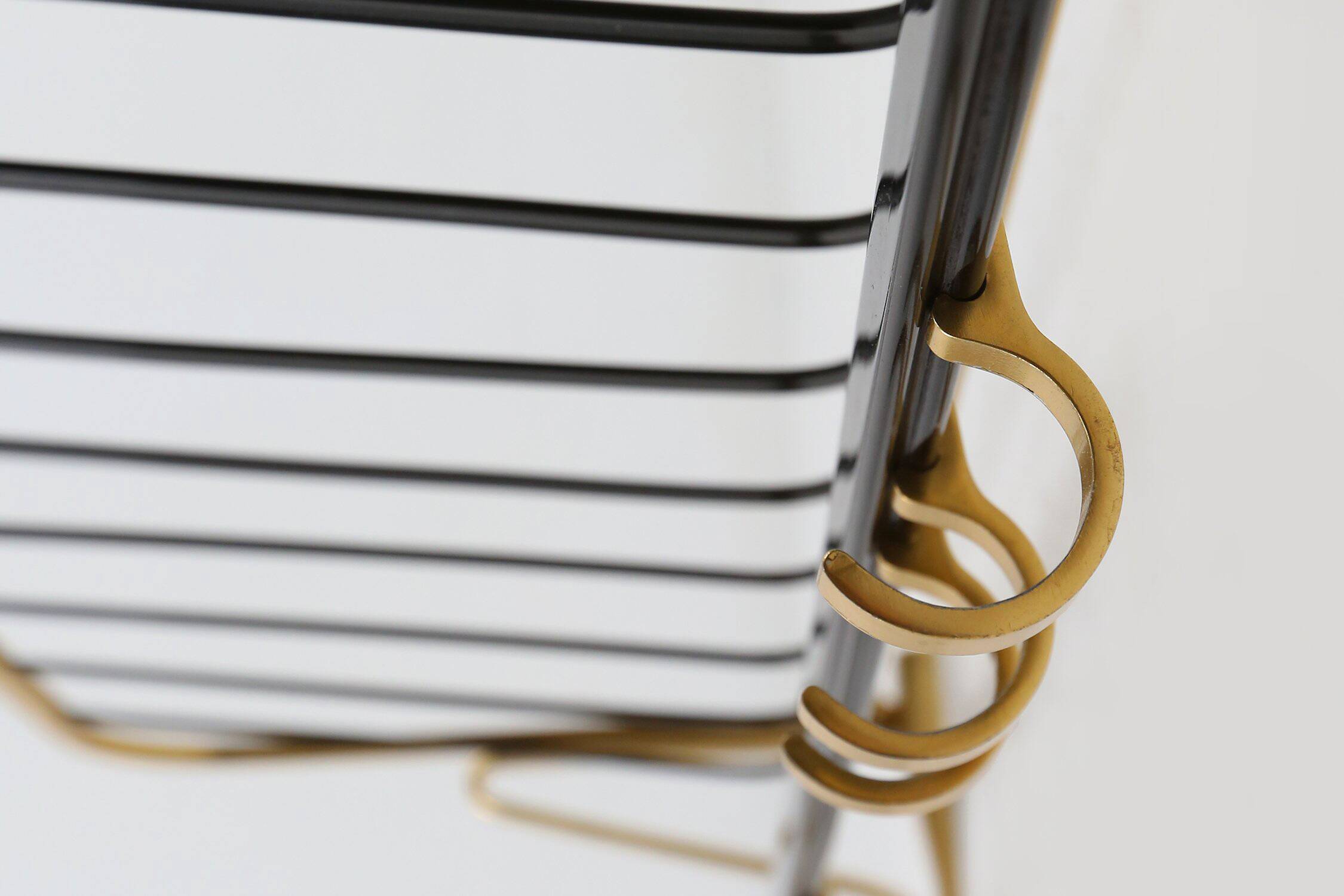 Mid-century coat rack in gold and black aluminium, Belgium 1960s