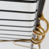 Mid-century coat rack in gold and black aluminium, Belgium 1960s