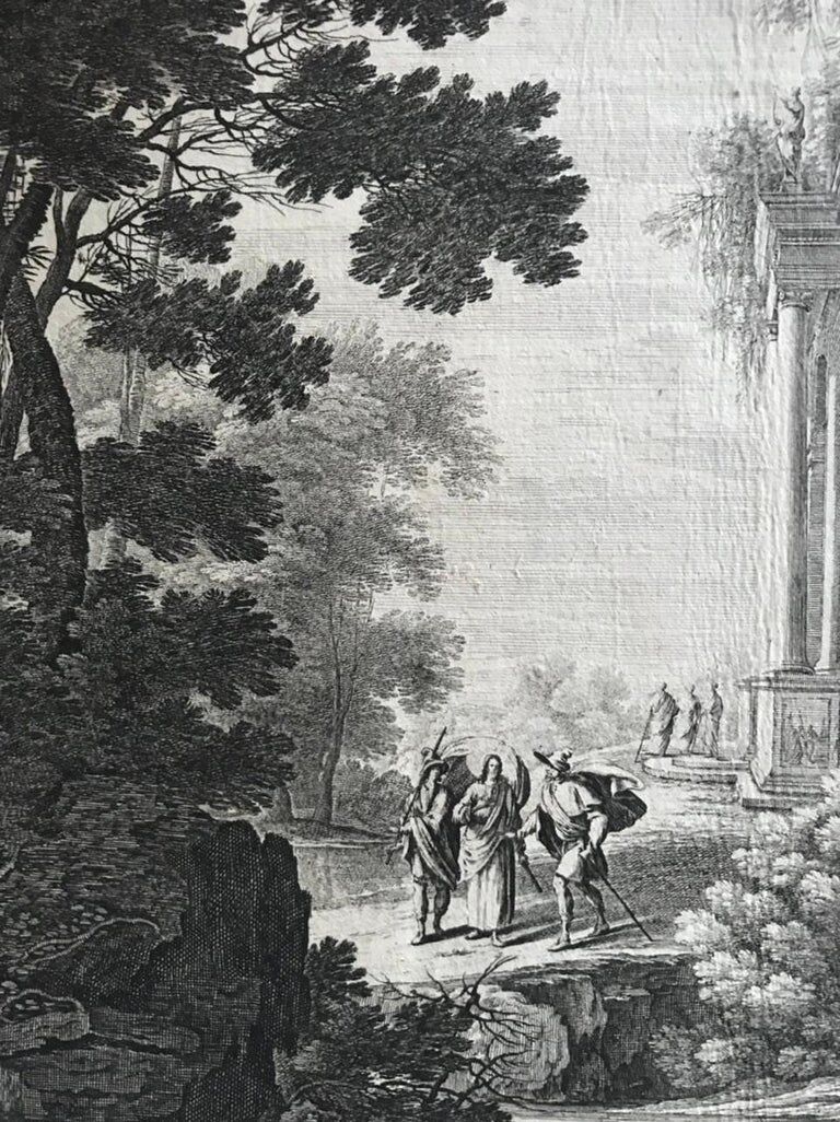 Nicolas Perrelle, Christ speaking to the shepherds, engraving, seventeenth century