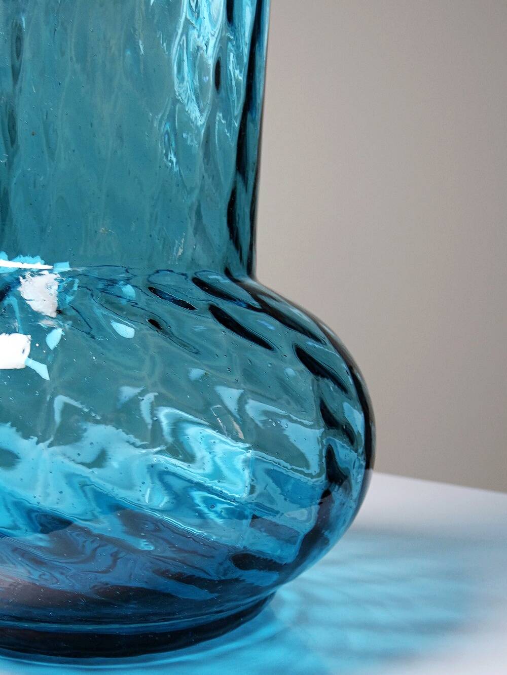 Antique turquoise art nouveau blown glass vase