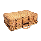 Vintage wicker case suitcase rattan