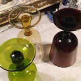 3 safe blown crystal glasses shower stand