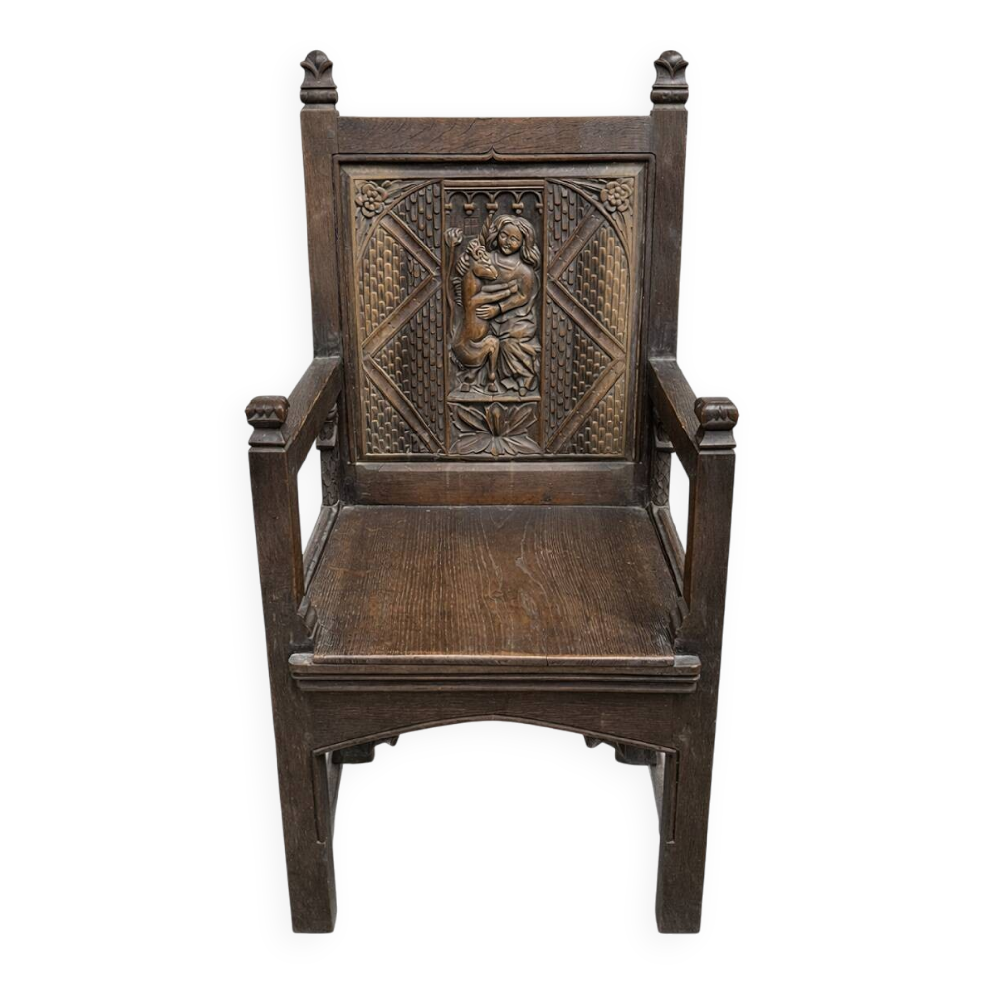 Large solid wood chair in Gothic style