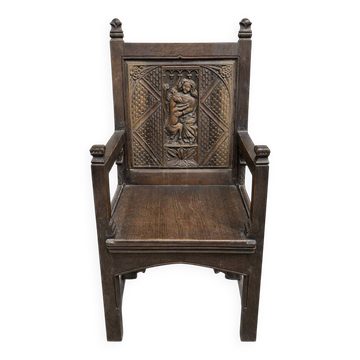 Large solid wood chair in Gothic style
