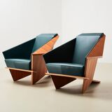 Frank Lloyd Wright Pair of Taliesin 1 Lounge Chairs for Cassina 1949/2018