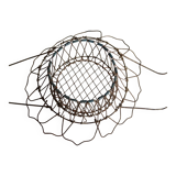 Vintage foldable metal basket in the shape of a flower