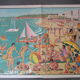 Old school pedagogical poster double-sided-a la plage-l'été la moisson