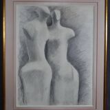Gérard Ramon, sculptural forms, pencil drawing