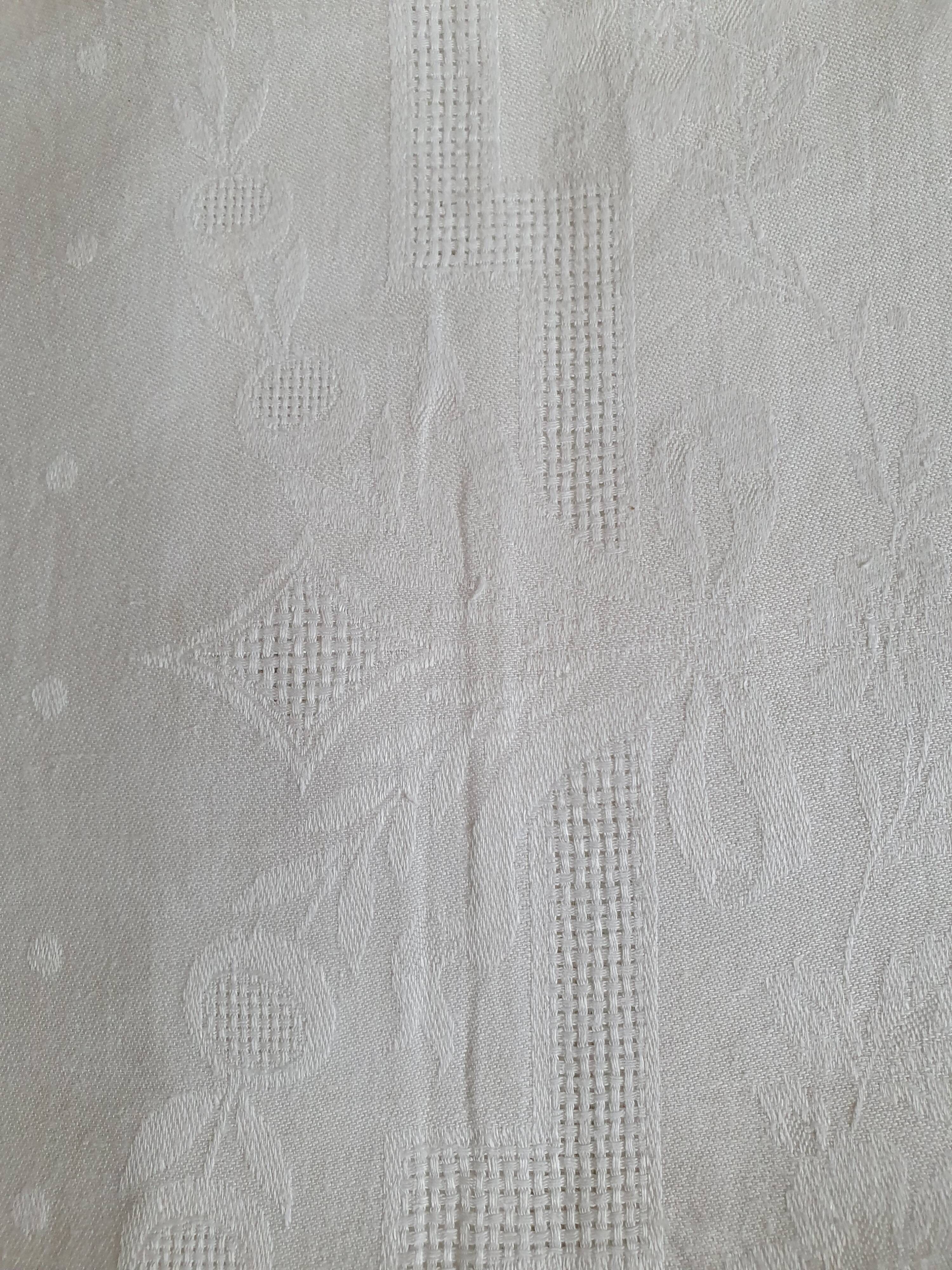 Old tablecloth in damask