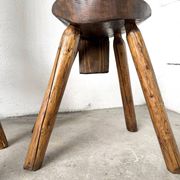 Trio de chaises d'alpage en pin massif, France, années 1950