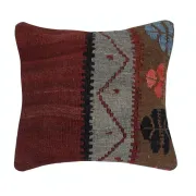 Vintage Wool Kilim Cushion Cover. Handwoven Turkish Accent Pillow. Traditional Throw Pillow