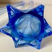 Pair of old blue soliflores