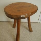 vintage wooden stool brutalist decor plant stand