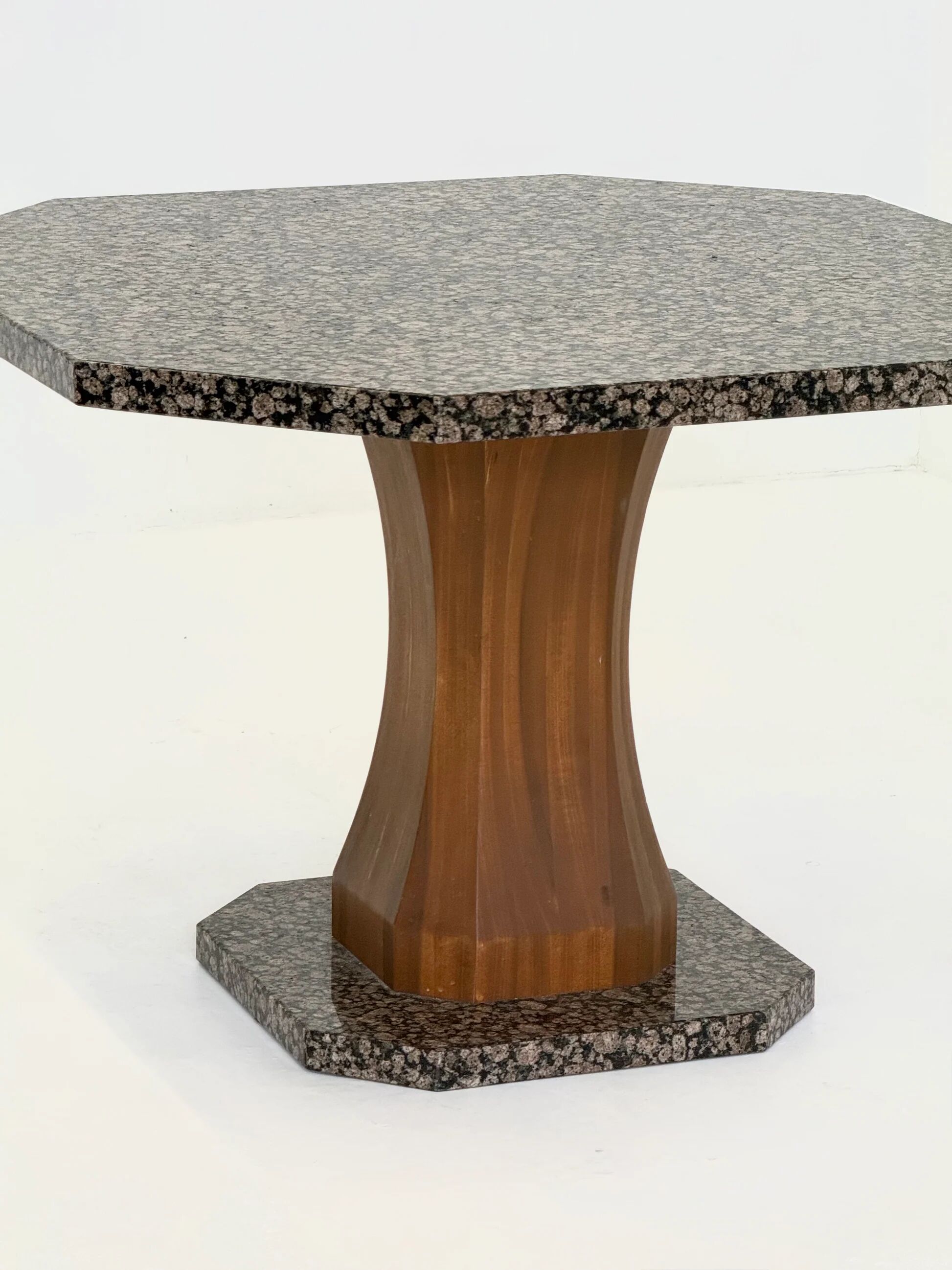 Art Deco dining table with octagonal granite top