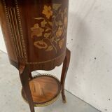 Transition style snack table in 20th century marquetry