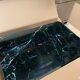 Coffee table lounge marble green brass wide