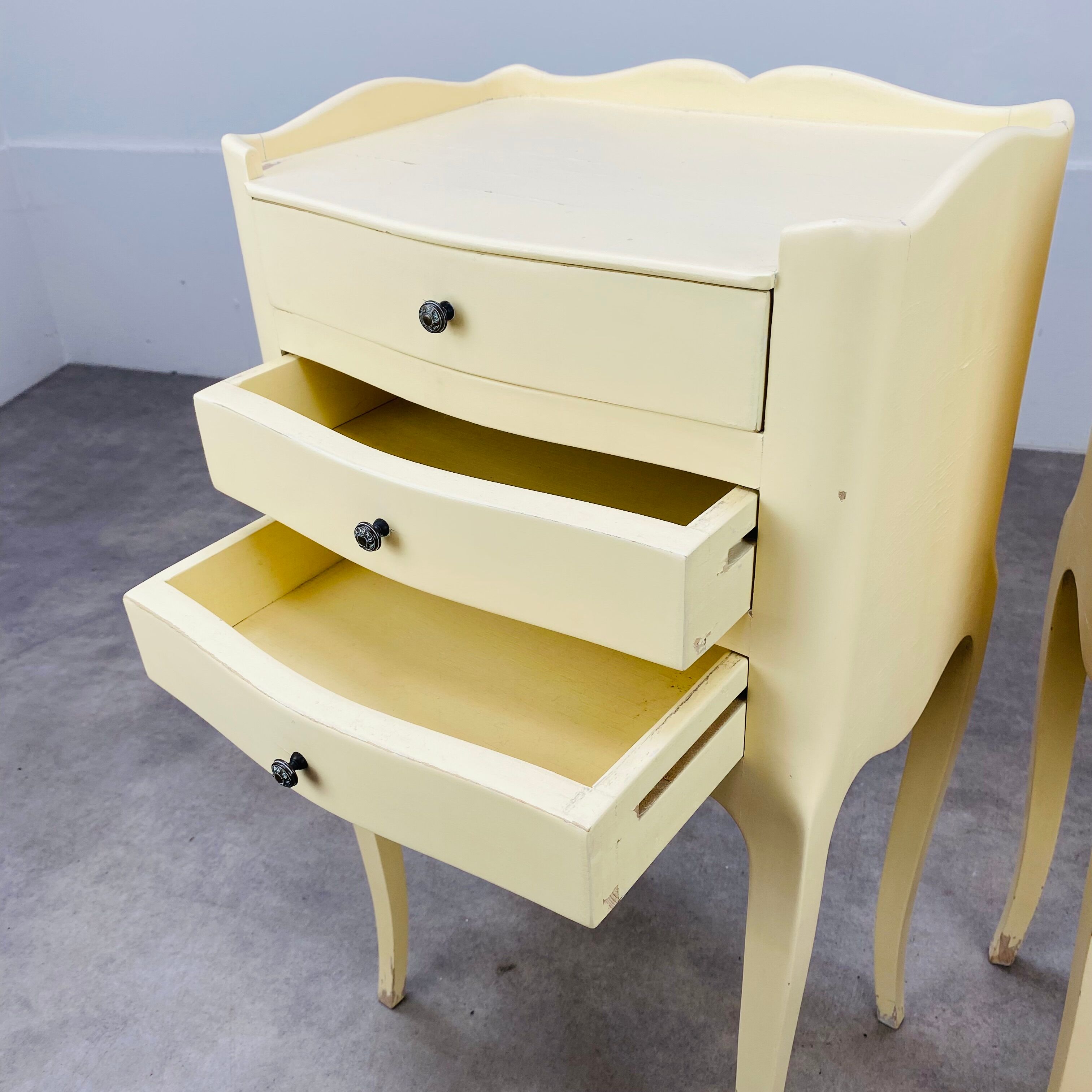 Pair of bedside tables Louis XV style white