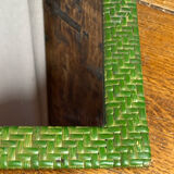 Rectangular wicker mirror