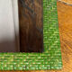 Rectangular wicker mirror