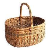 Panier osier bande bleue